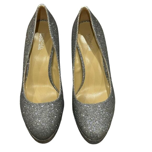 MICHAEL Michael Kors Chantal Platform Pump Heel Pointed Toe Silver Size 7M NWB - Picture 8 of 12